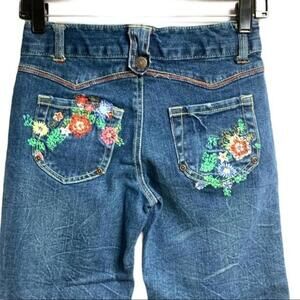 Y2K Mary Kate & Ashley‎ Girl's Embroidered Straight Leg Blue Denim Jeans Size 12
